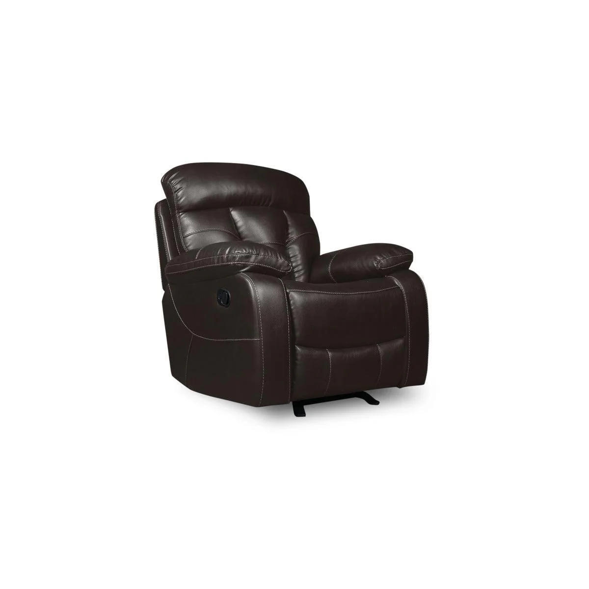 Black Faux Leather Glider Reclining Chair - Image 3