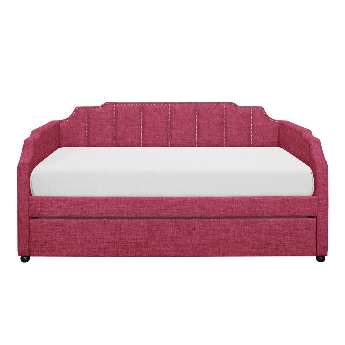 Pink Fabric Trundle Daybed - Image 2