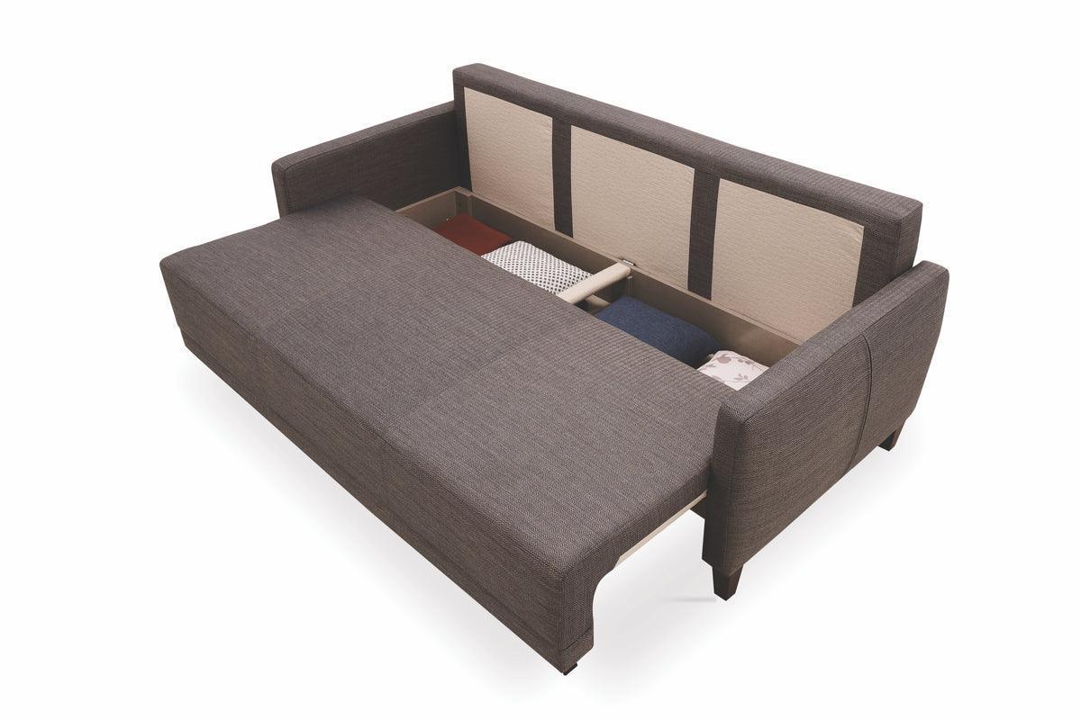 Smart Belzoni Brown blue 3-Seater Sofa Bed With Storage - Image 3