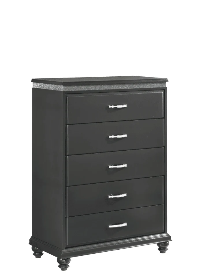 Frampton Chest Gray 5 Drawers - Image 1