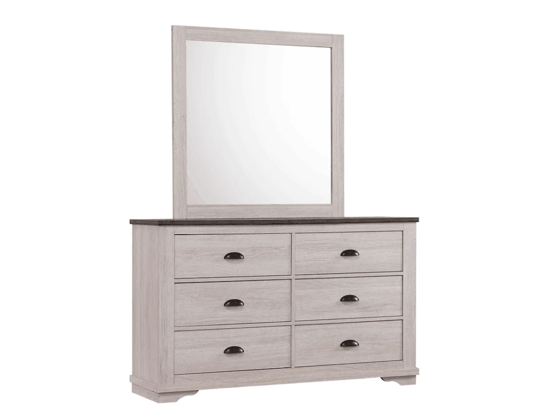 Coralee Dresser Chalk Gray 6 Drawers - Image 1