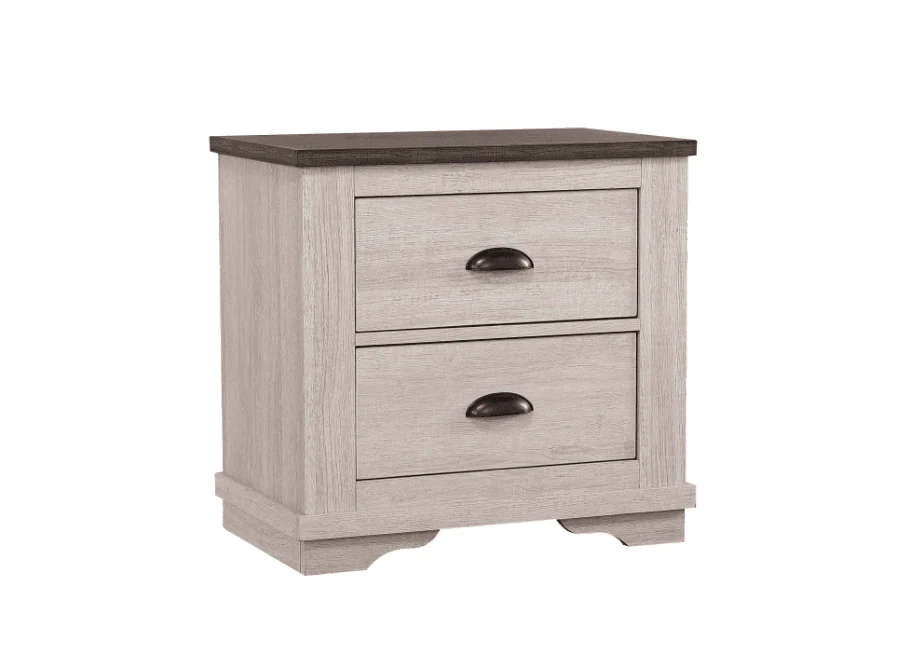 Coralee Nightstand Chalk Gray 2 Drawers - Image 1