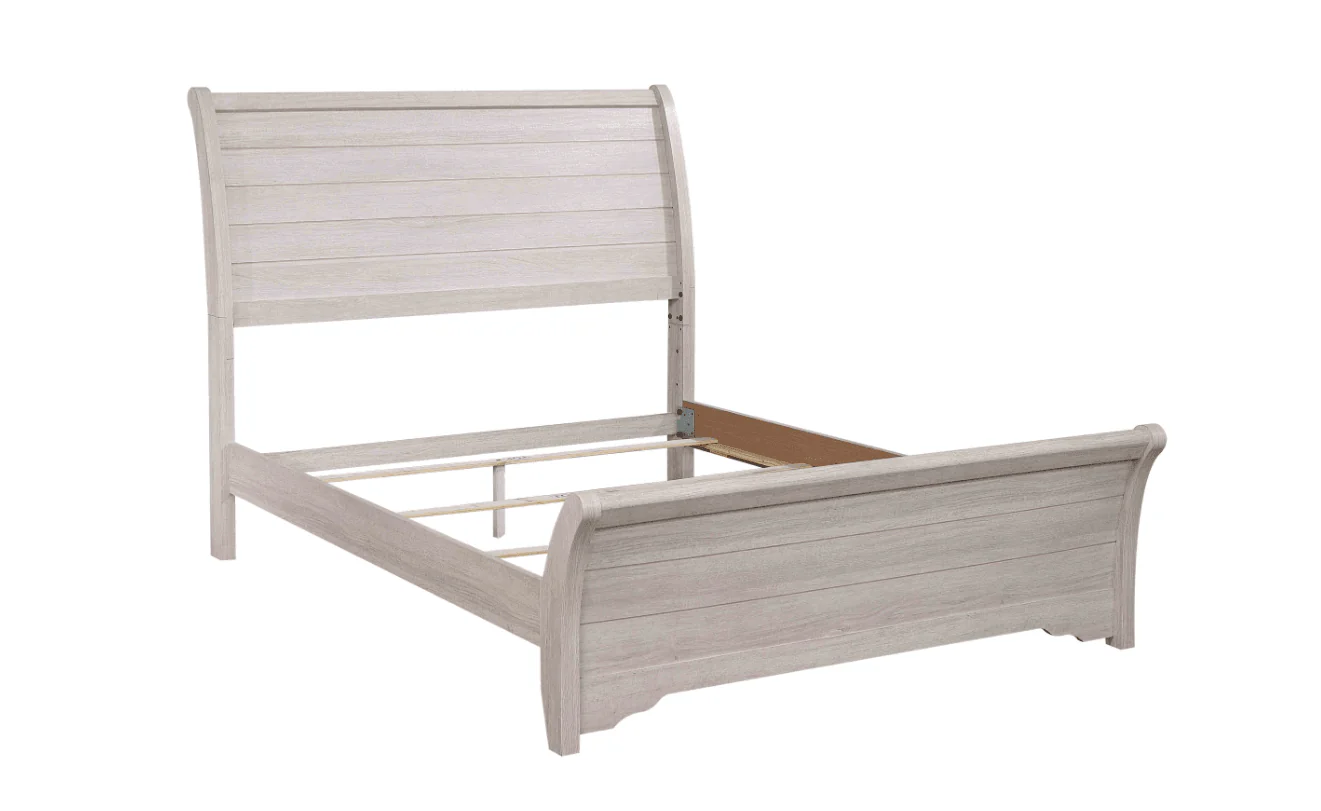Coralee Chalk Gray Sleigh King Bed - Image 2