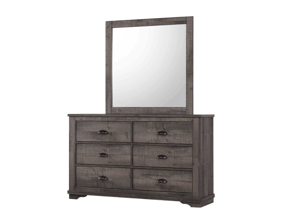 Coralee Dresser Gray 6 Drawers - Image 1