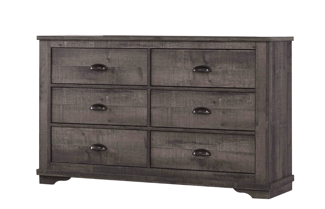 Coralee Dresser Gray 6 Drawers - Image 3
