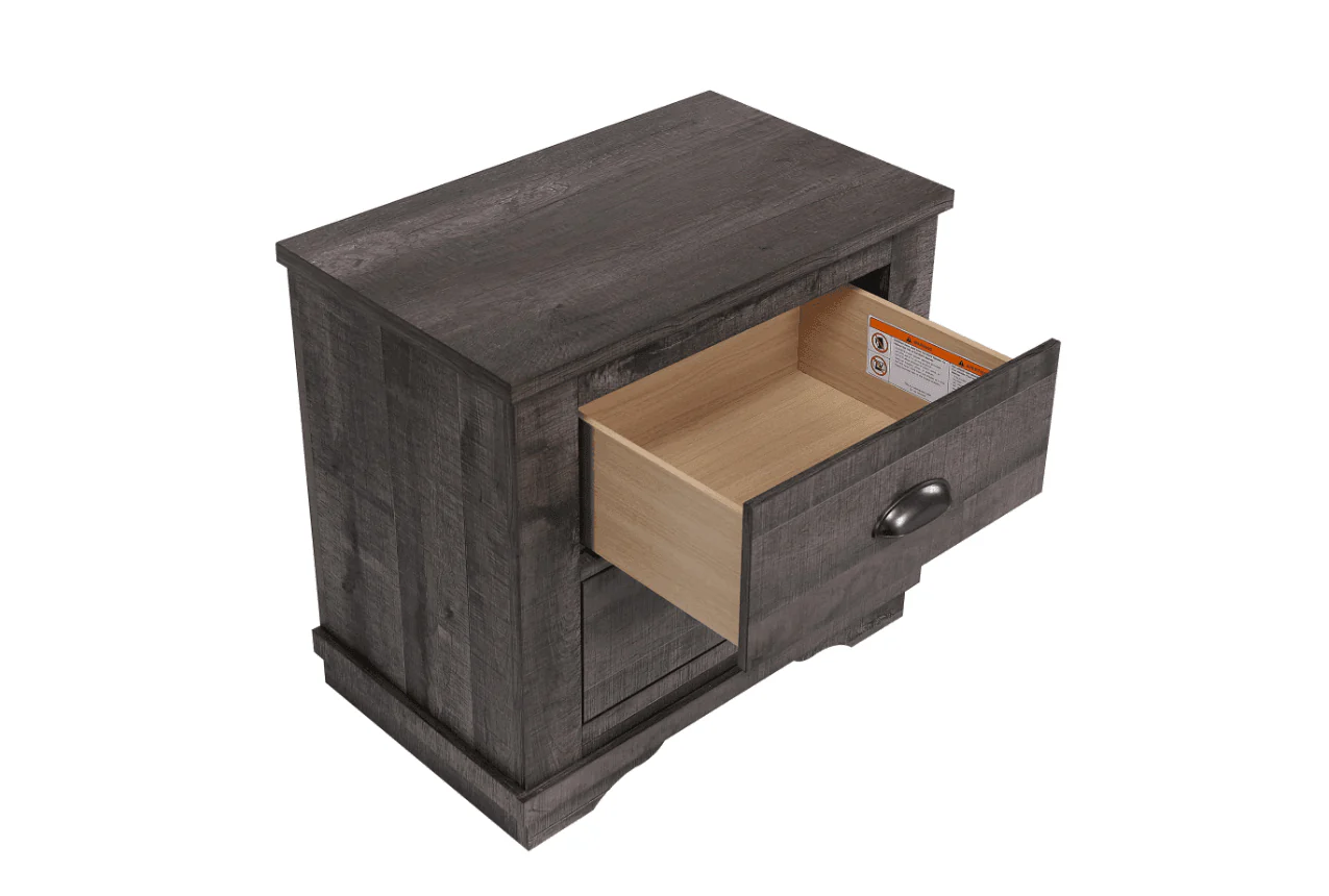 Coralee Nightstand Gray 2 Drawers - Image 3