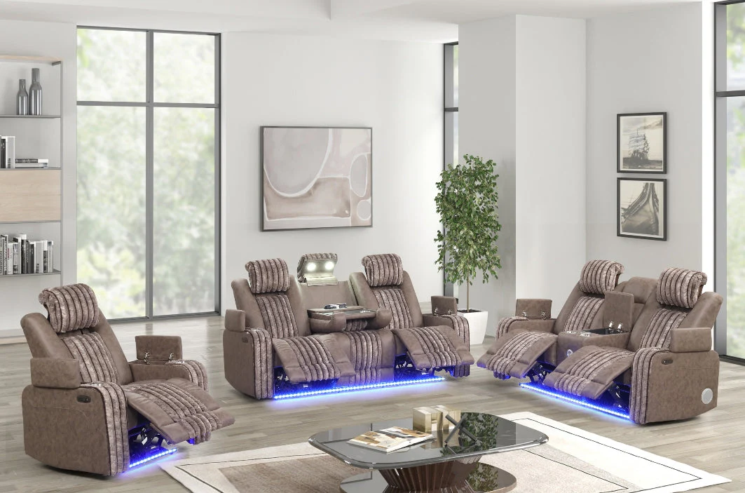 Lita Brown Power 3-Piece Reclining Set - Image 1