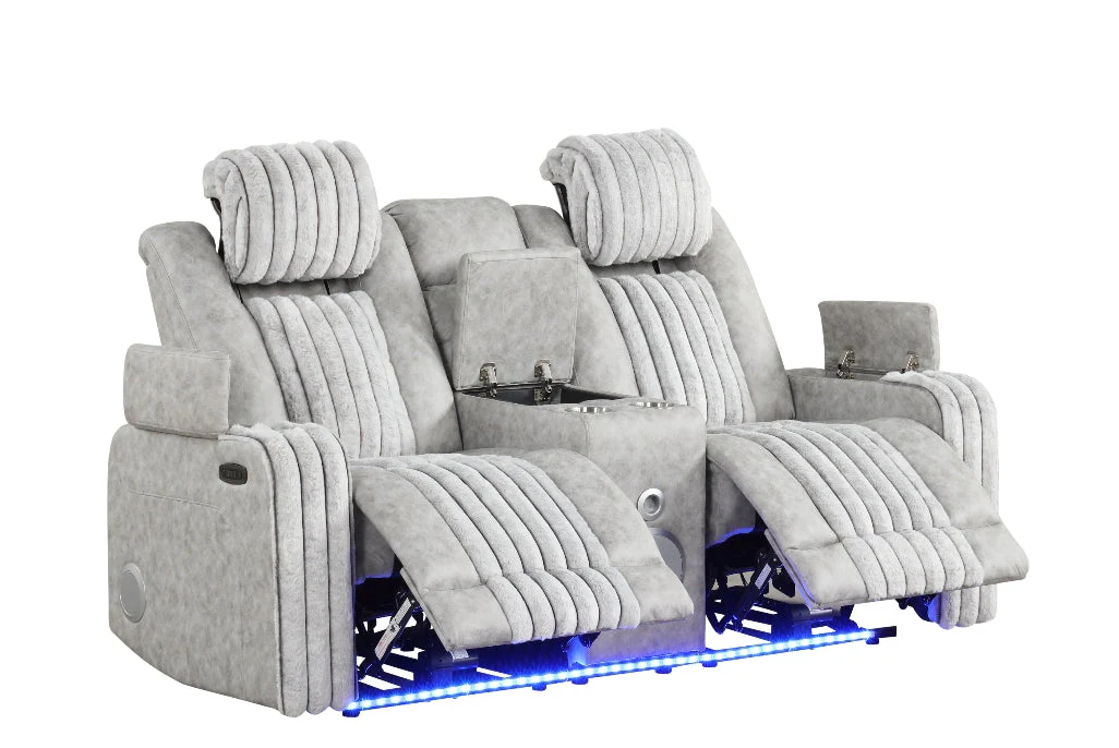 Lita Gray Power 3-Piece Reclining Set - Image 2