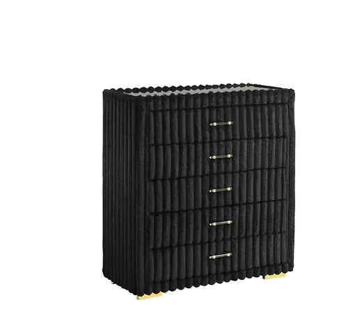 Atlam Henley Black Upholstered Canopy Platform Bedroom Set - Image 3