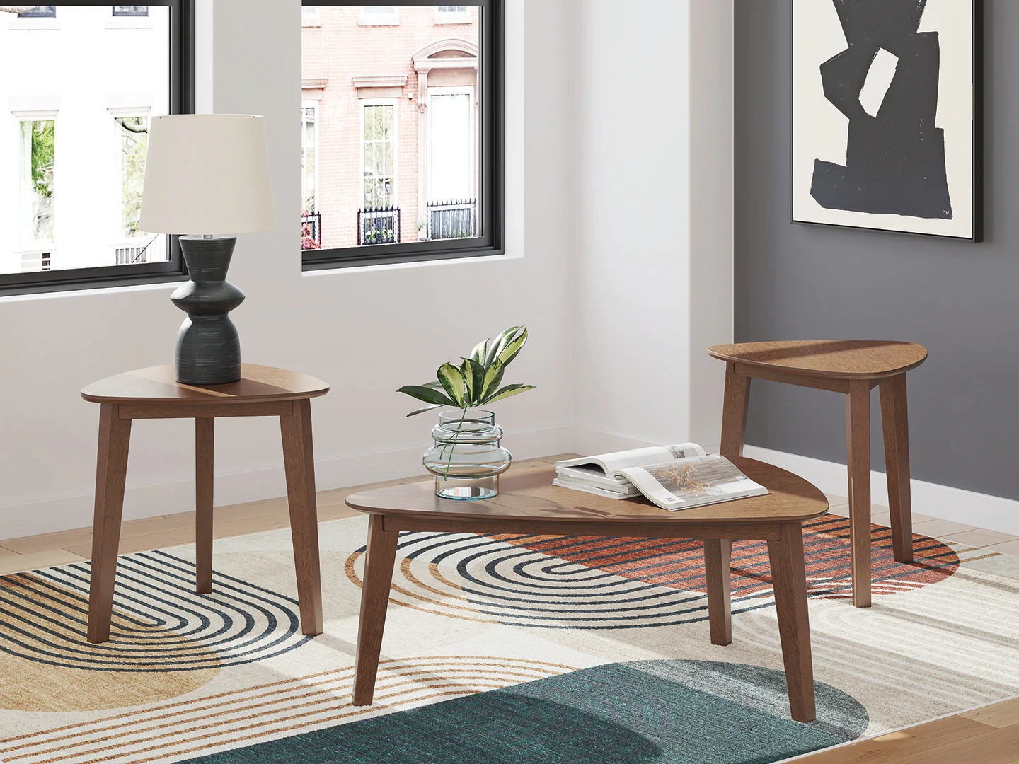 Lyncott Brown Table (Set of 3)