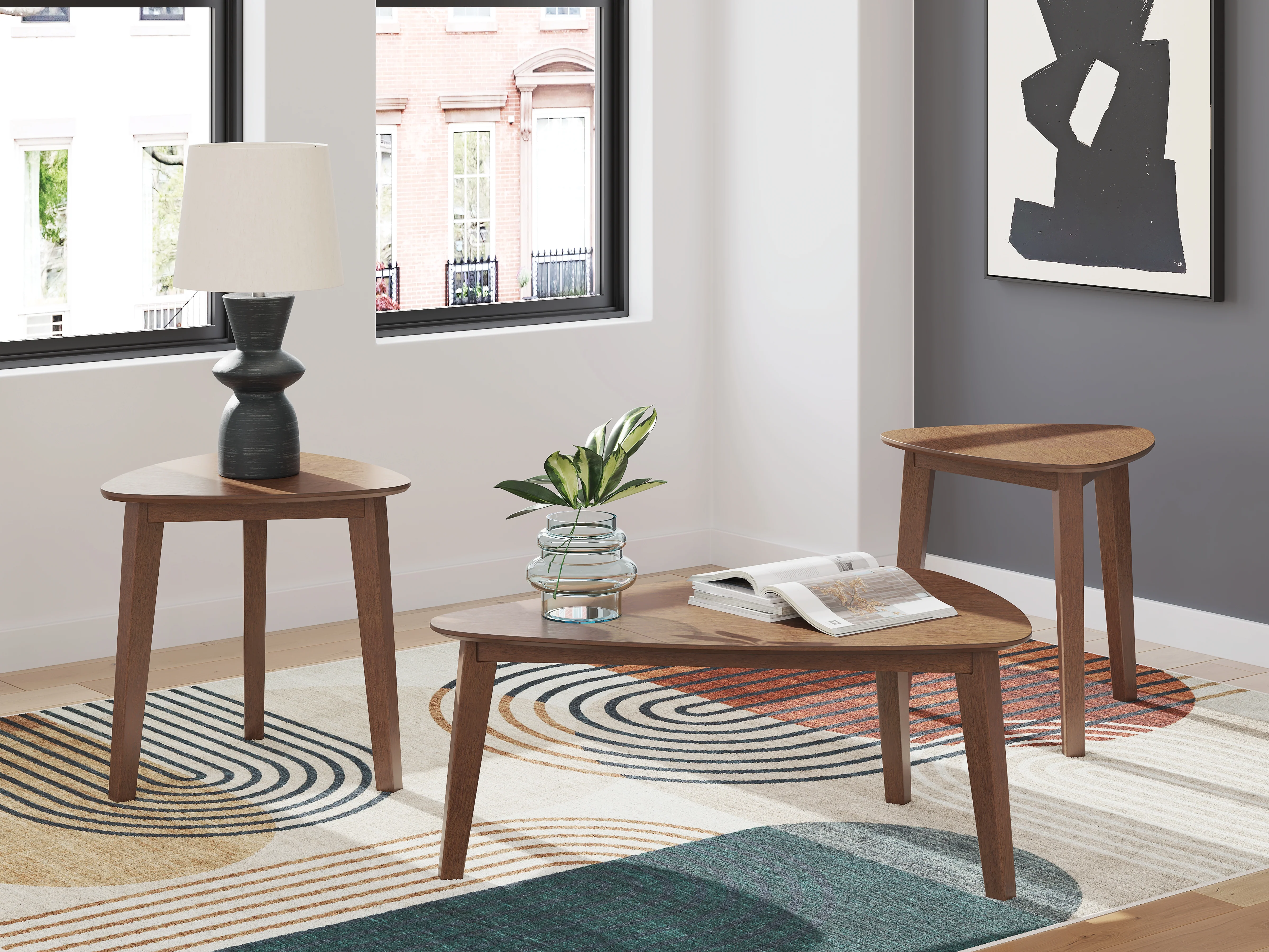 Lyncott Brown Table (Set of 3) - Image 3