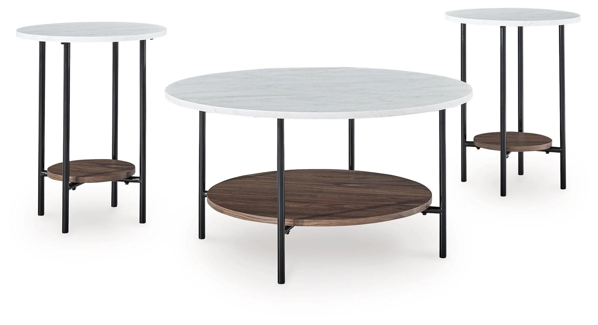 Wrenwich Brown/Black/White Table (Set of 3) - Image 2