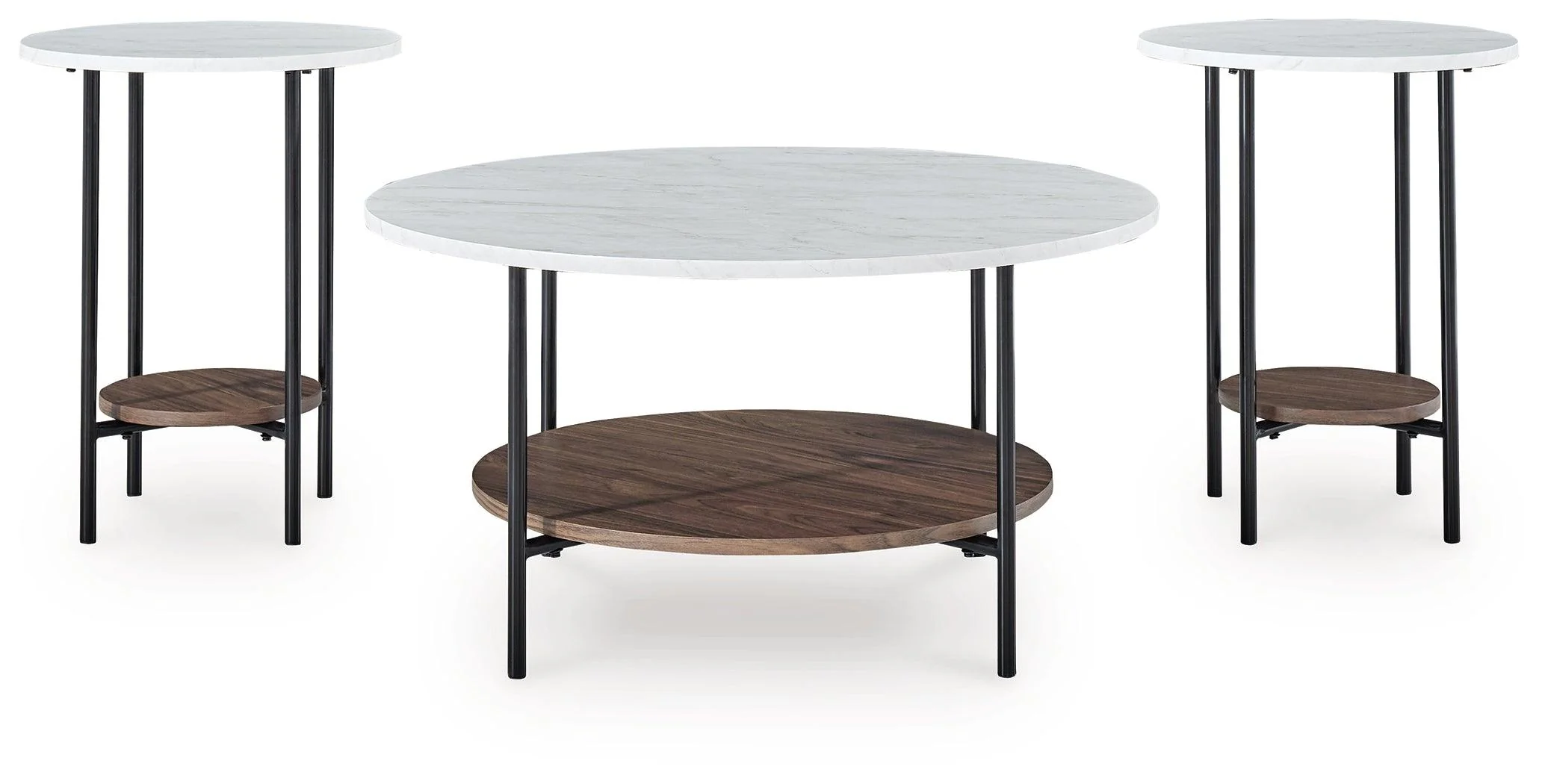 Wrenwich Brown/Black/White Table (Set of 3) - Image 3