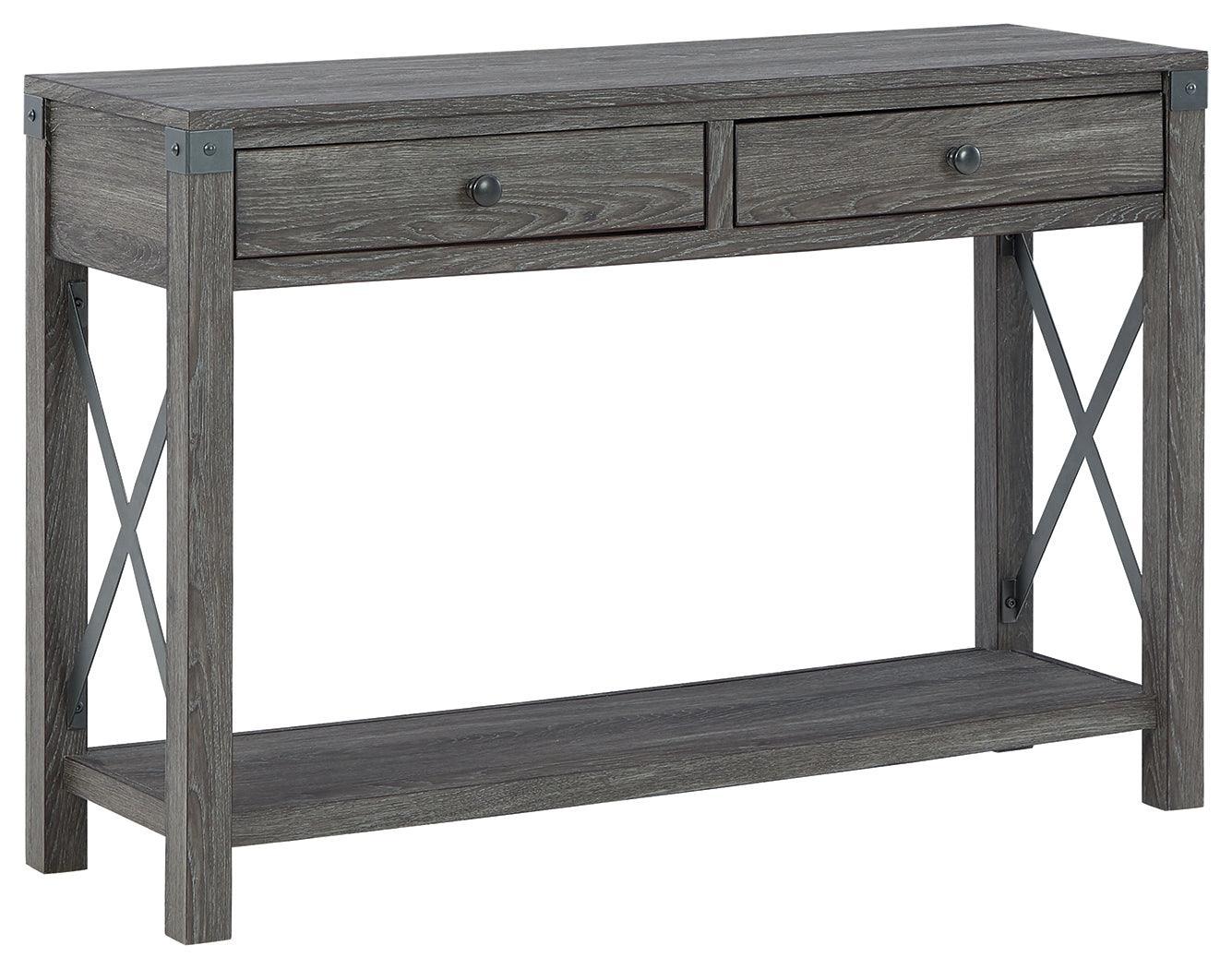 Freedan Grayish Brown Sofa Console Table - Image 2