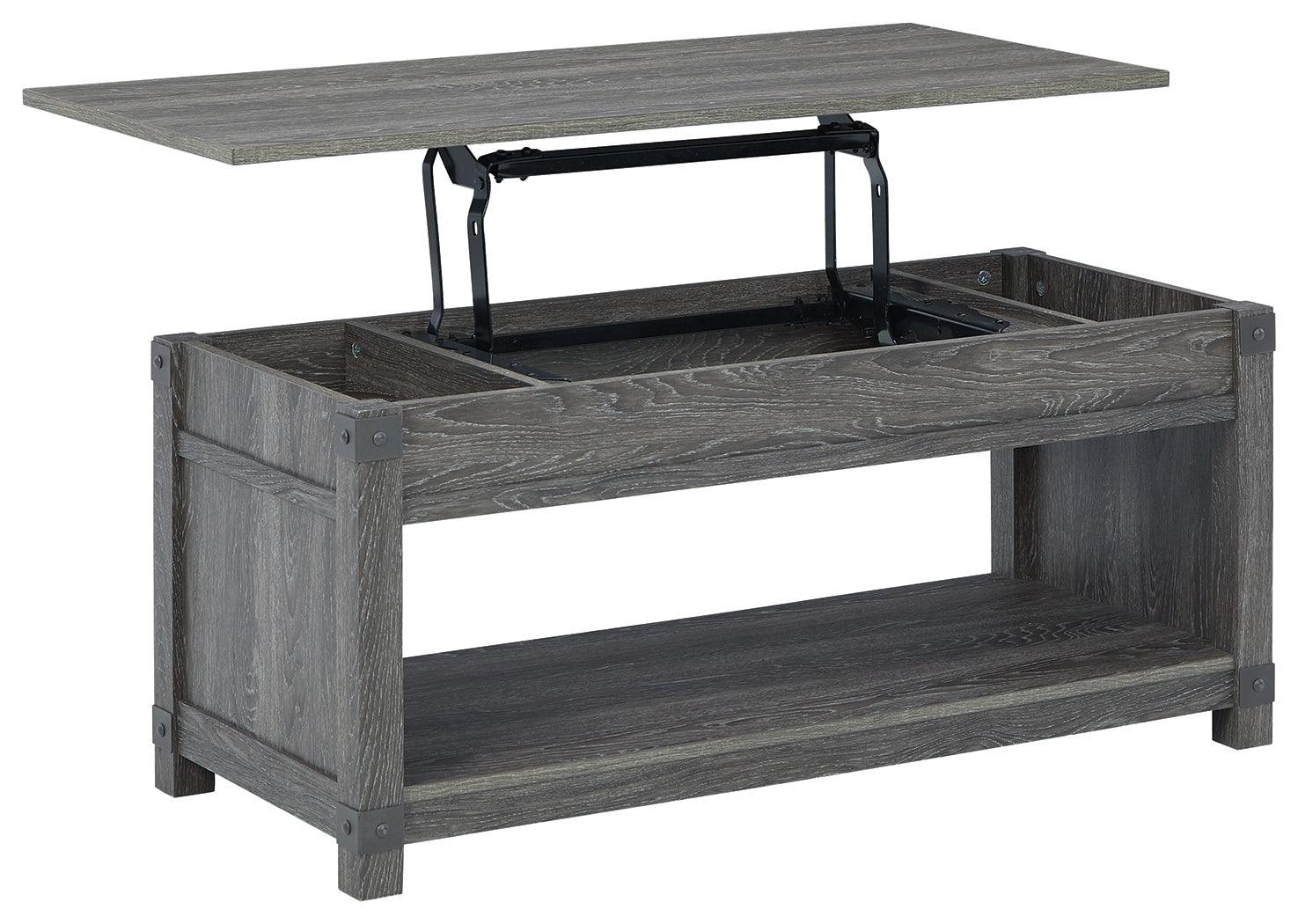 Freedan Grayish Brown Lift-top Coffee Table - Image 3