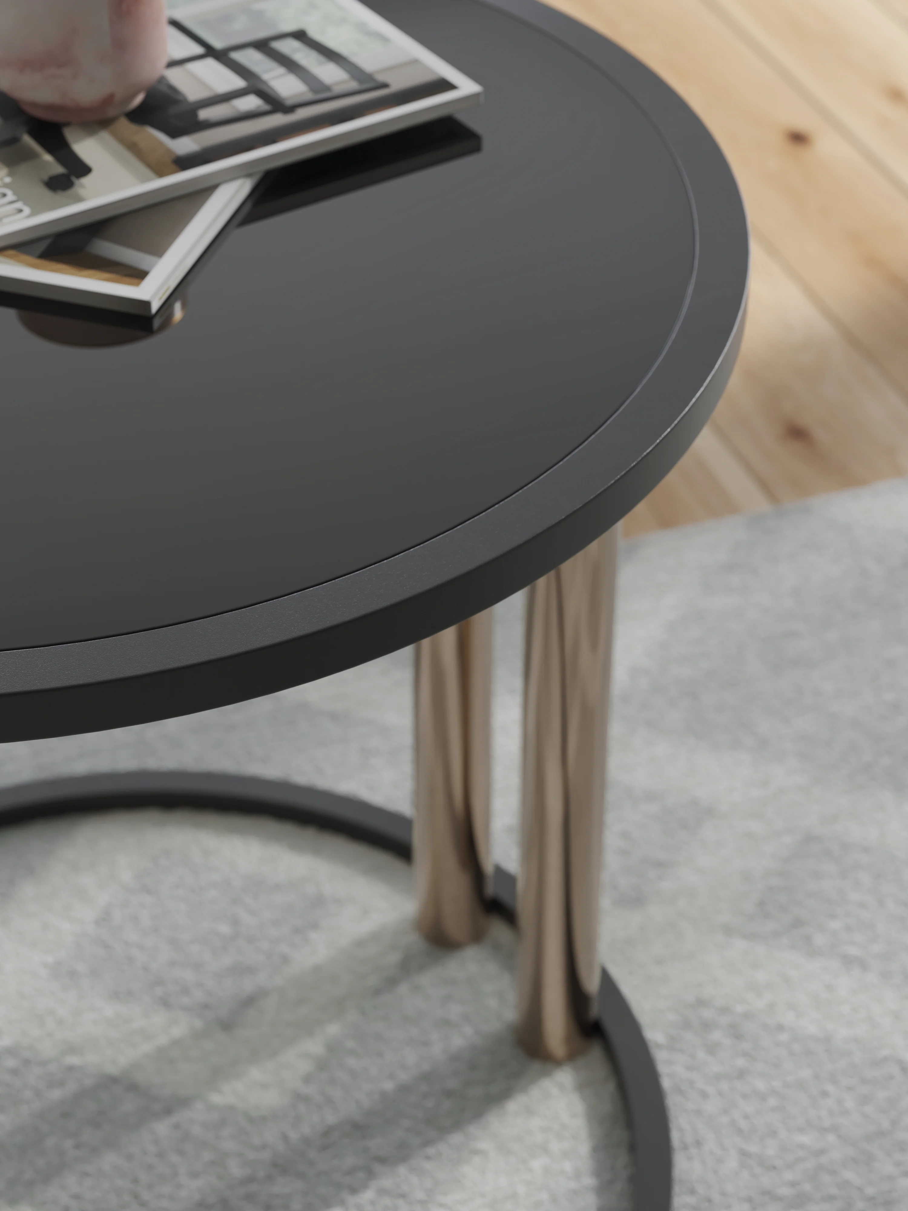 Hannerly Black/Gold Finish Table (Set of 3) - Image 3