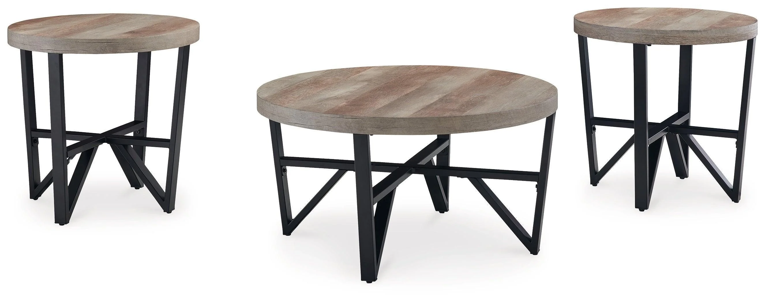 Deanlee Grayish Brown Black Table (Set of 3) - Image 2