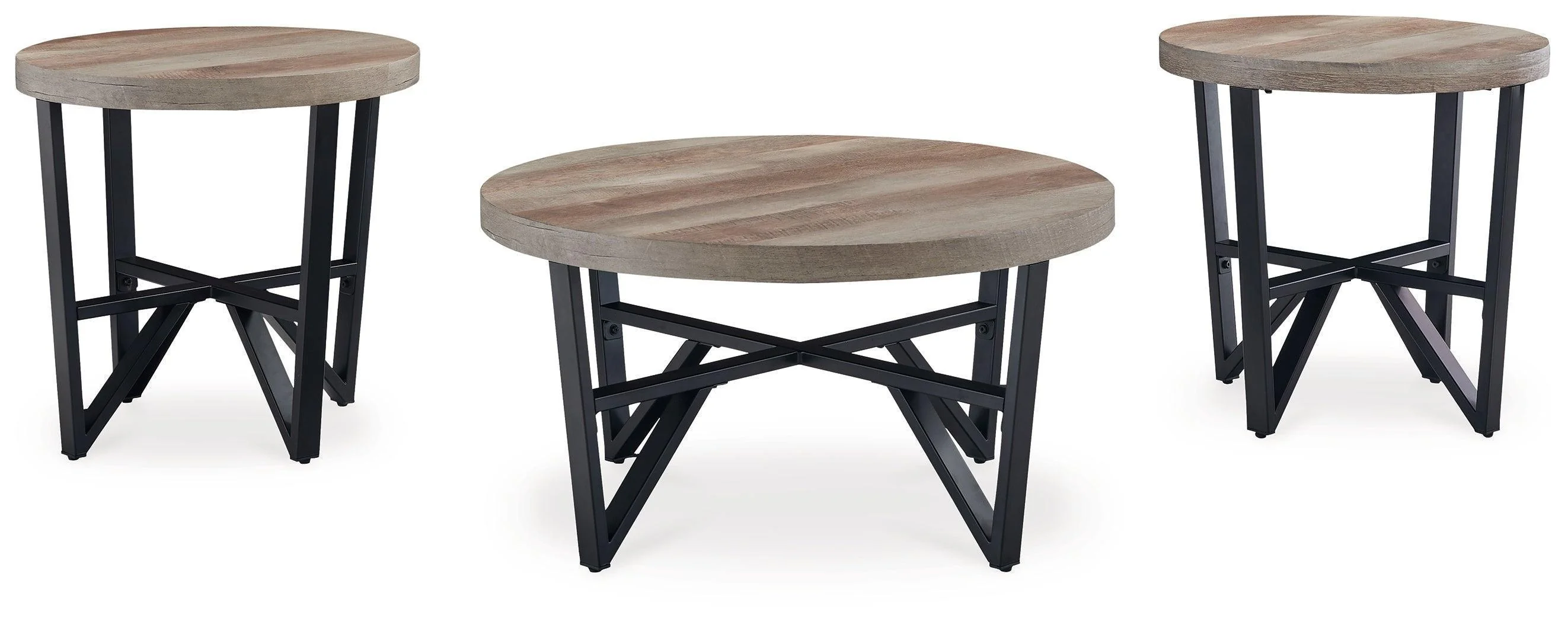 Deanlee Grayish Brown Black Table (Set of 3) - Image 3