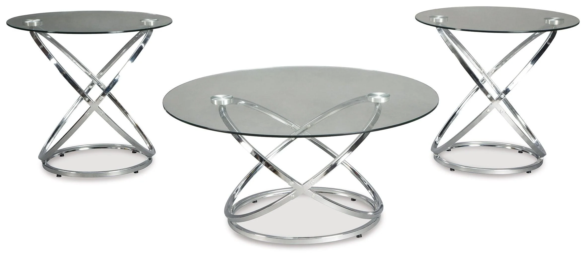 Hollynyx Chrome Finish Table (Set of 3) - Image 3