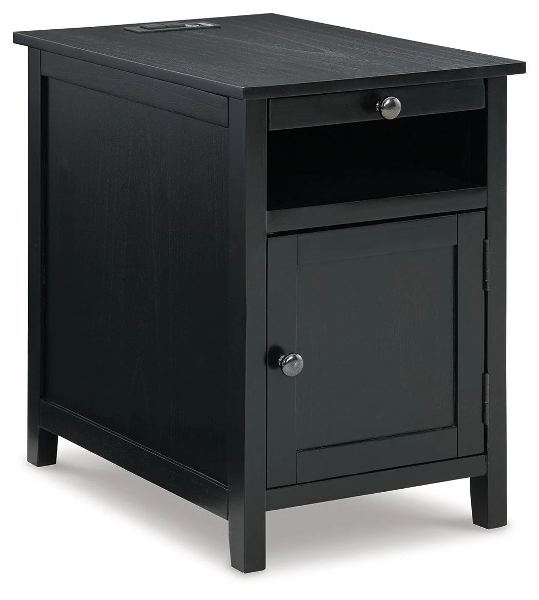 Treytown Black Chairside End Table - Image 2