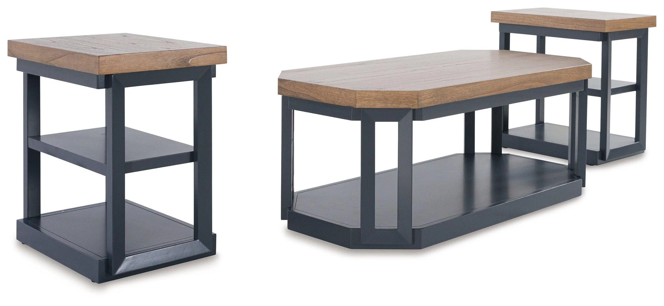 Landocken Brown Blue Table (Set of 3) - Image 2