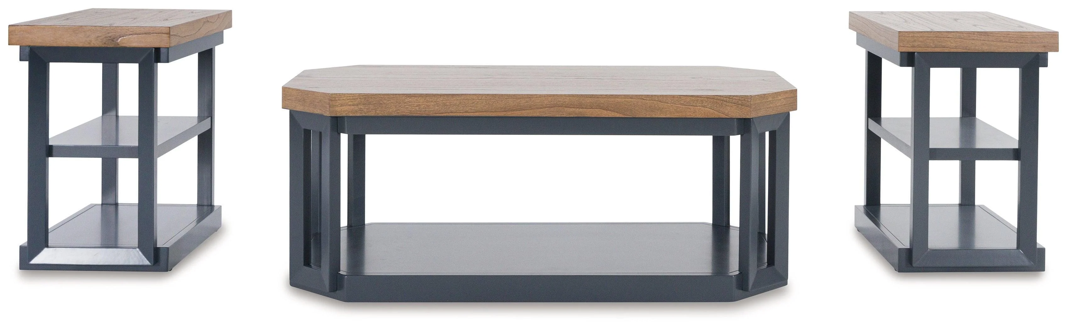 Landocken Brown Blue Table (Set of 3) - Image 3