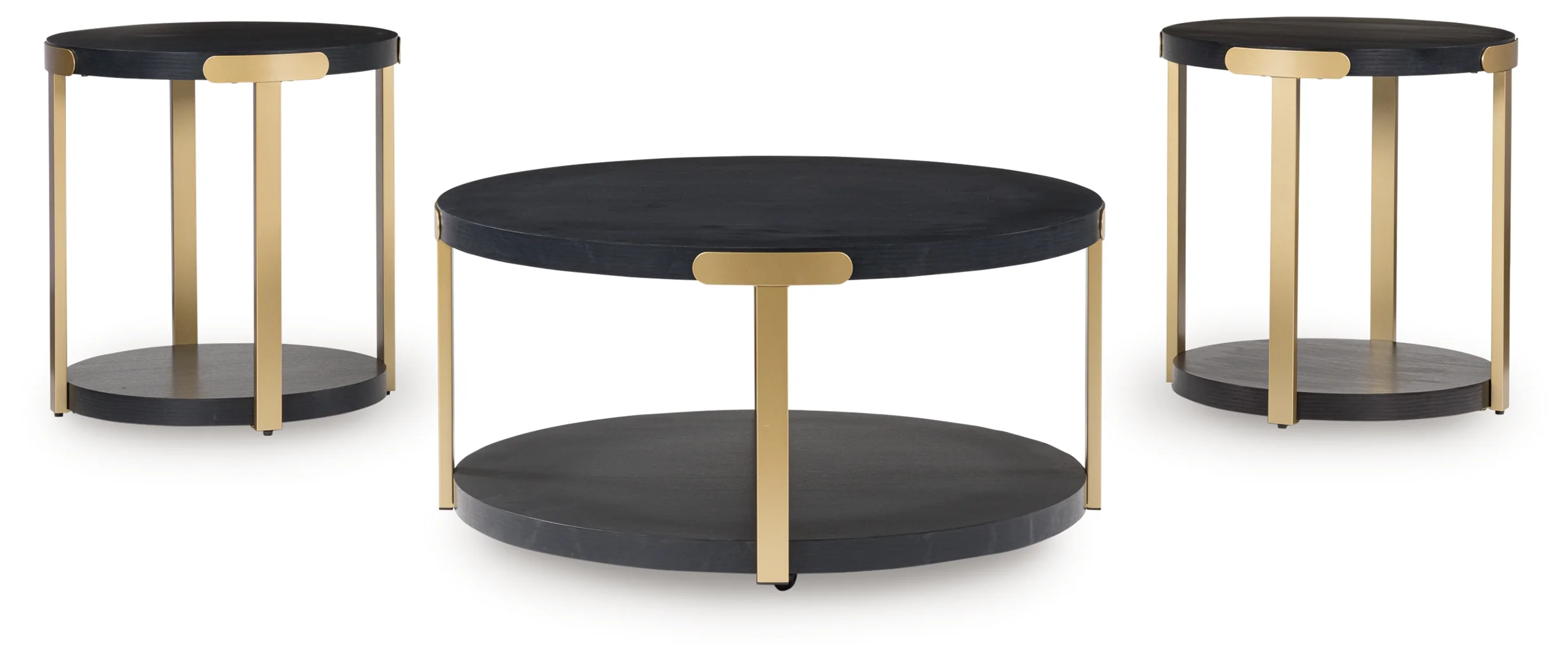 Shylore Black/Brass Finish Table (Set of 3) - Image 3
