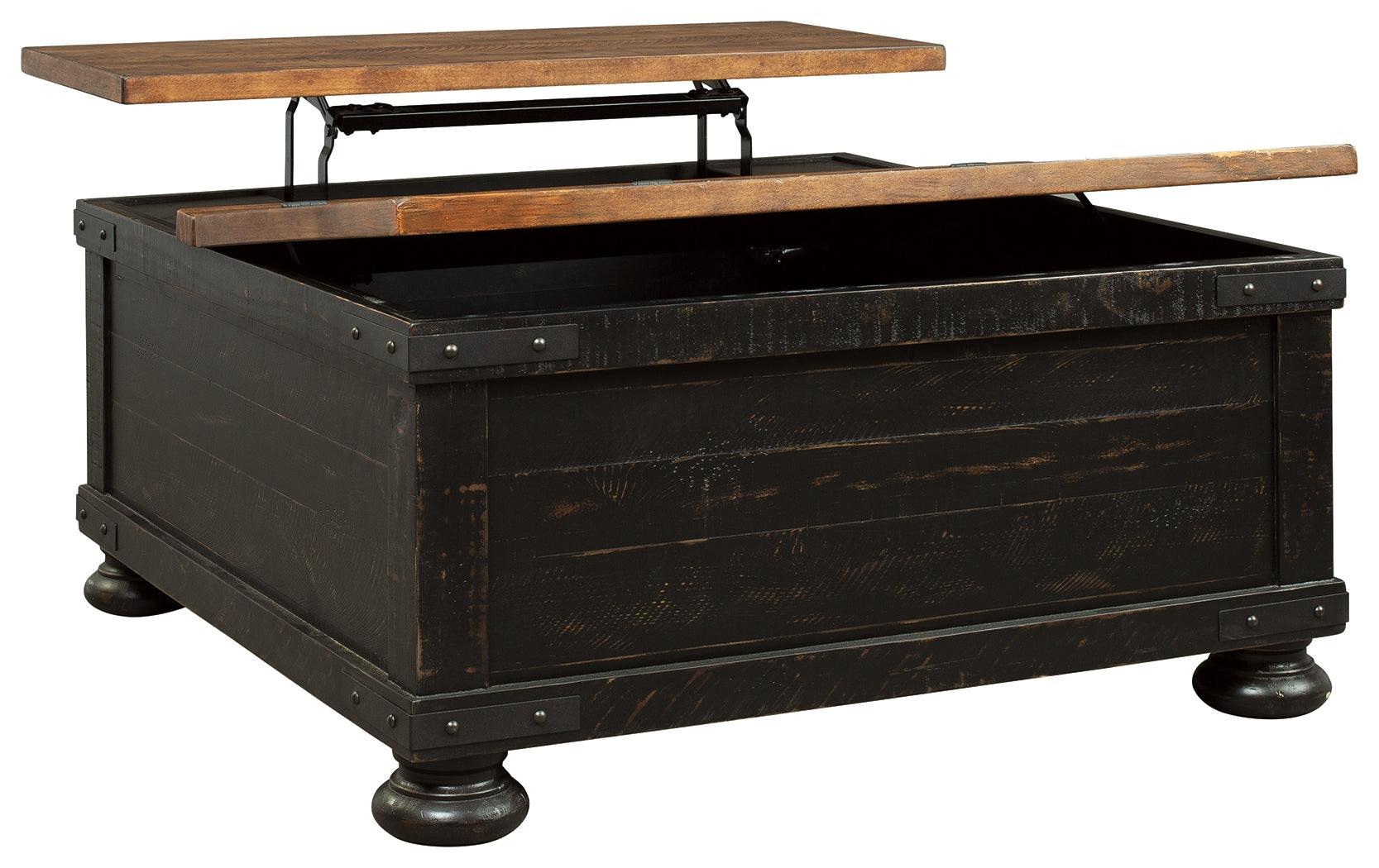 Valebeck Black Brown Coffee Table With Lift Top - Image 2