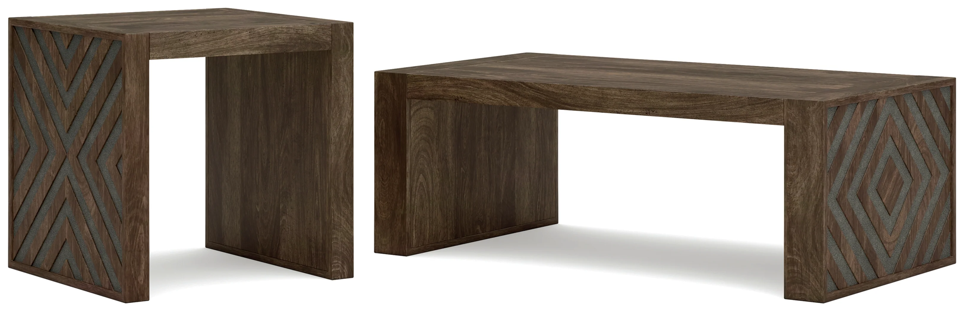 Dreggan Brown Coffee Table with 1 End Table - Image 2