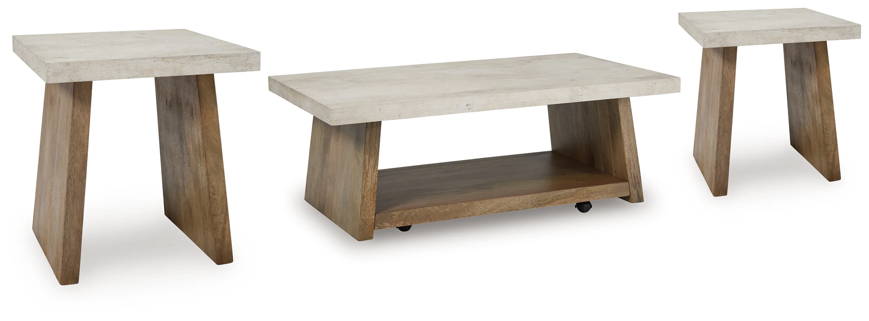 Brendalhouse Light Brown Coffee Table with 2 End Tables - Image 2