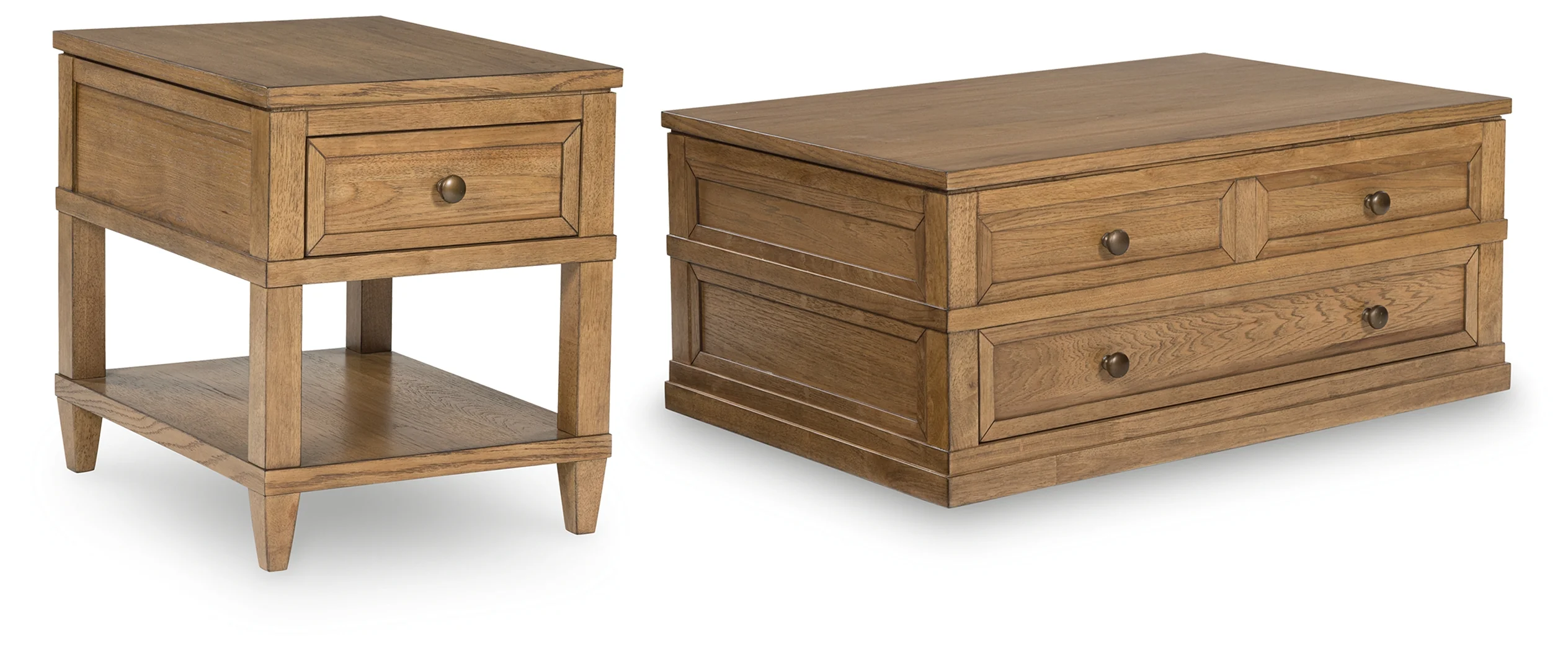 Sharlance Light Brown Coffee Table with 1 End Table - Image 2