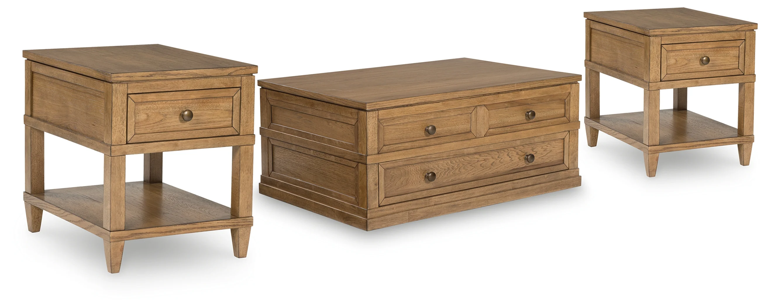 Sharlance Light Brown Coffee Table with 2 End Tables - Image 2