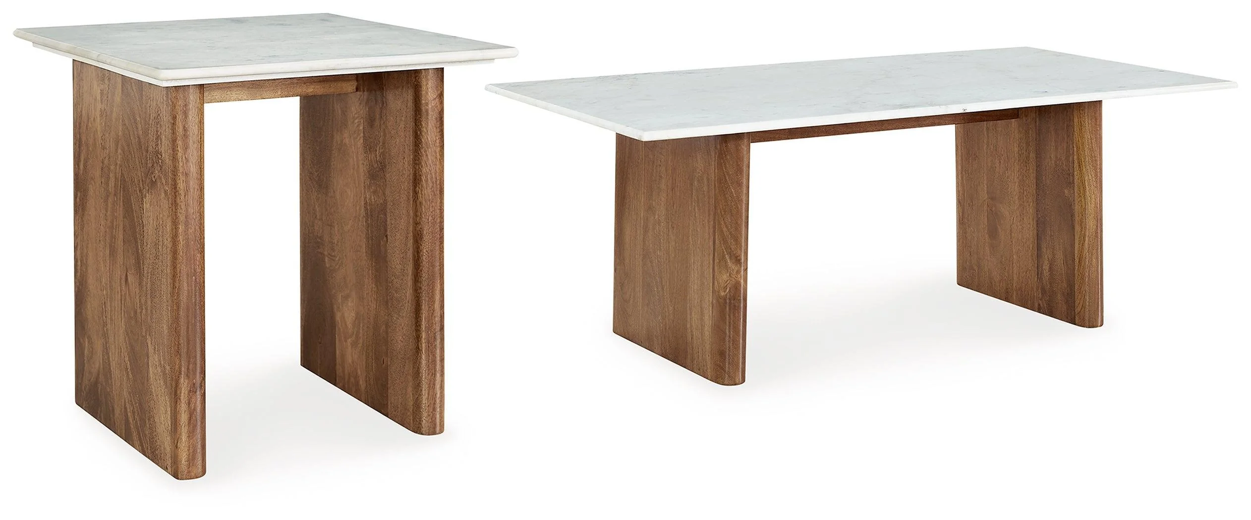 Isanti Light Brown White Coffee Table With 1 End - Image 2
