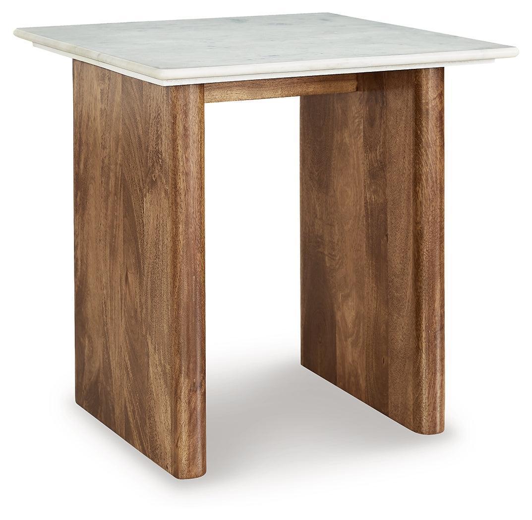 Isanti Light Brown White End Table - Image 2