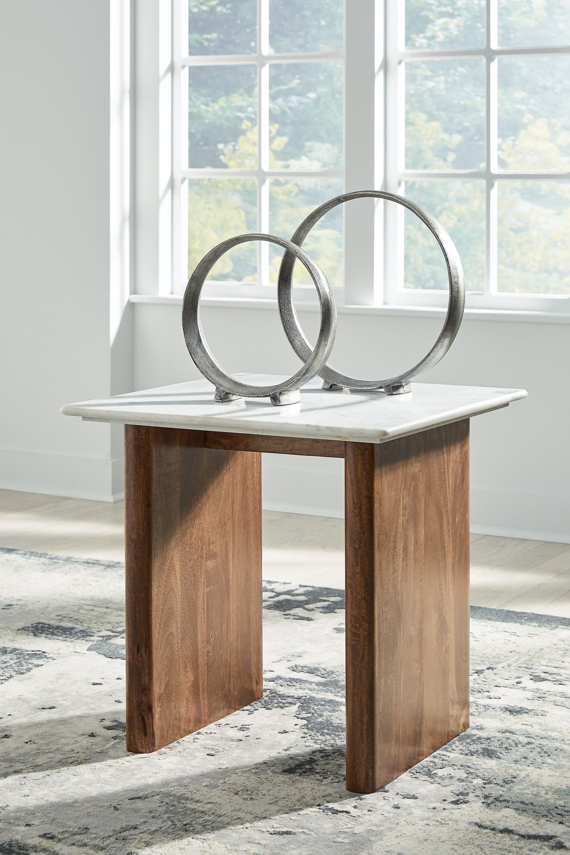 Isanti Light Brown White Coffee Table With 2 End Tables - Image 2
