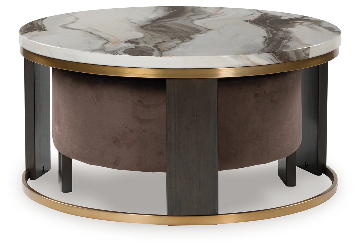 Jazmore Brown/Brass Finish Nesting Coffee Table (Set of 2) - Image 3