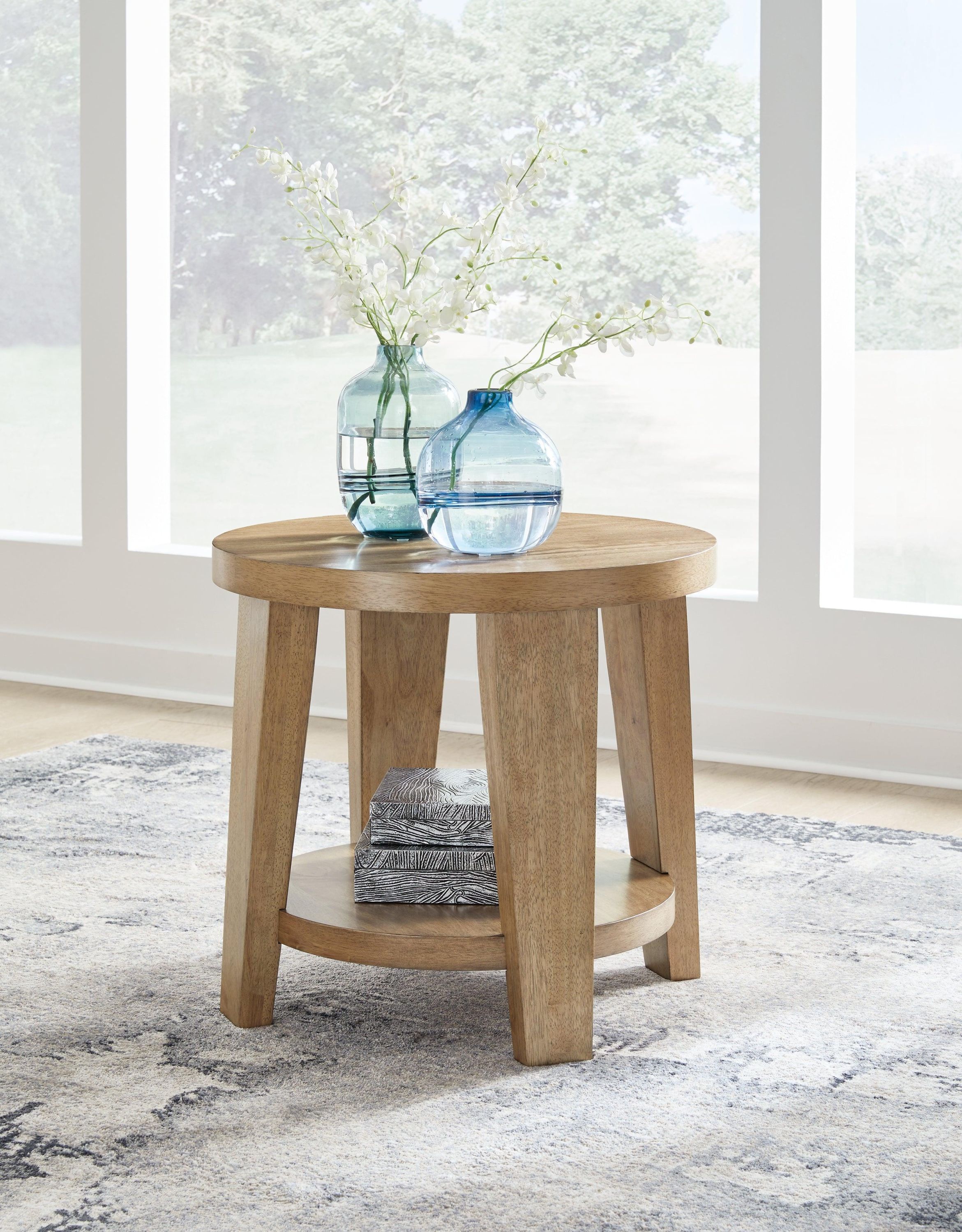 Kristiland Light Brown Coffee Table with 1 End Table - Image 3