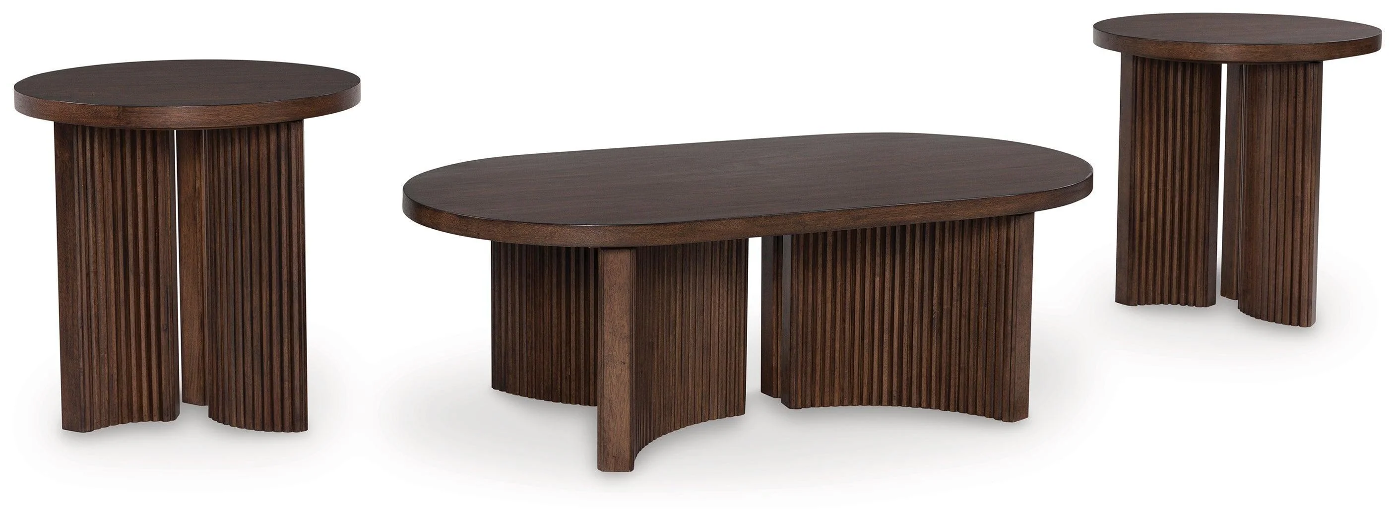 Korestone Dark Brown Coffee Table with 2 End Tables - Image 2