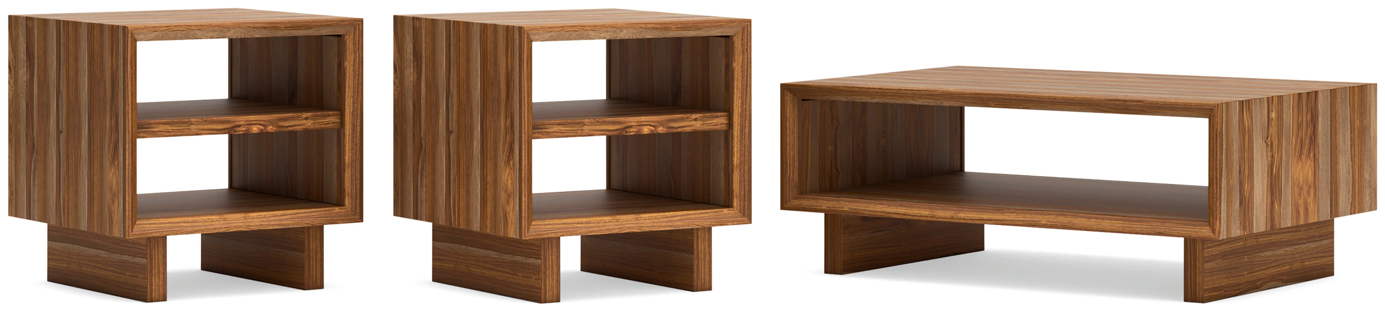 Dressonni Brown Coffee Table with 2 End Tables - Image 2