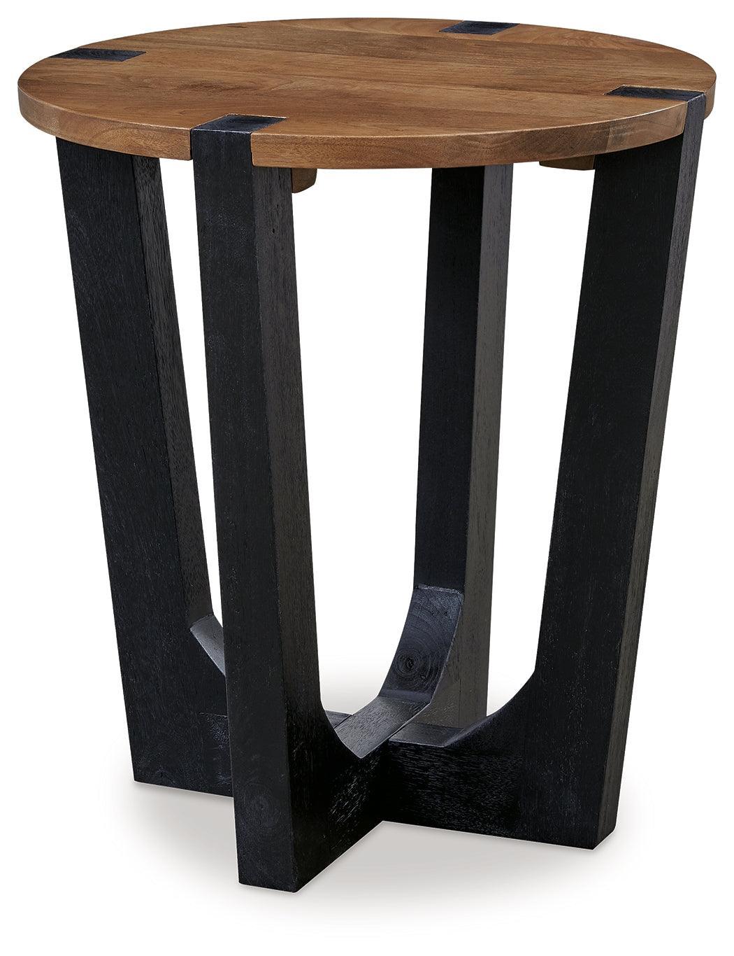 Hanneforth Brown Black End Table - Image 2