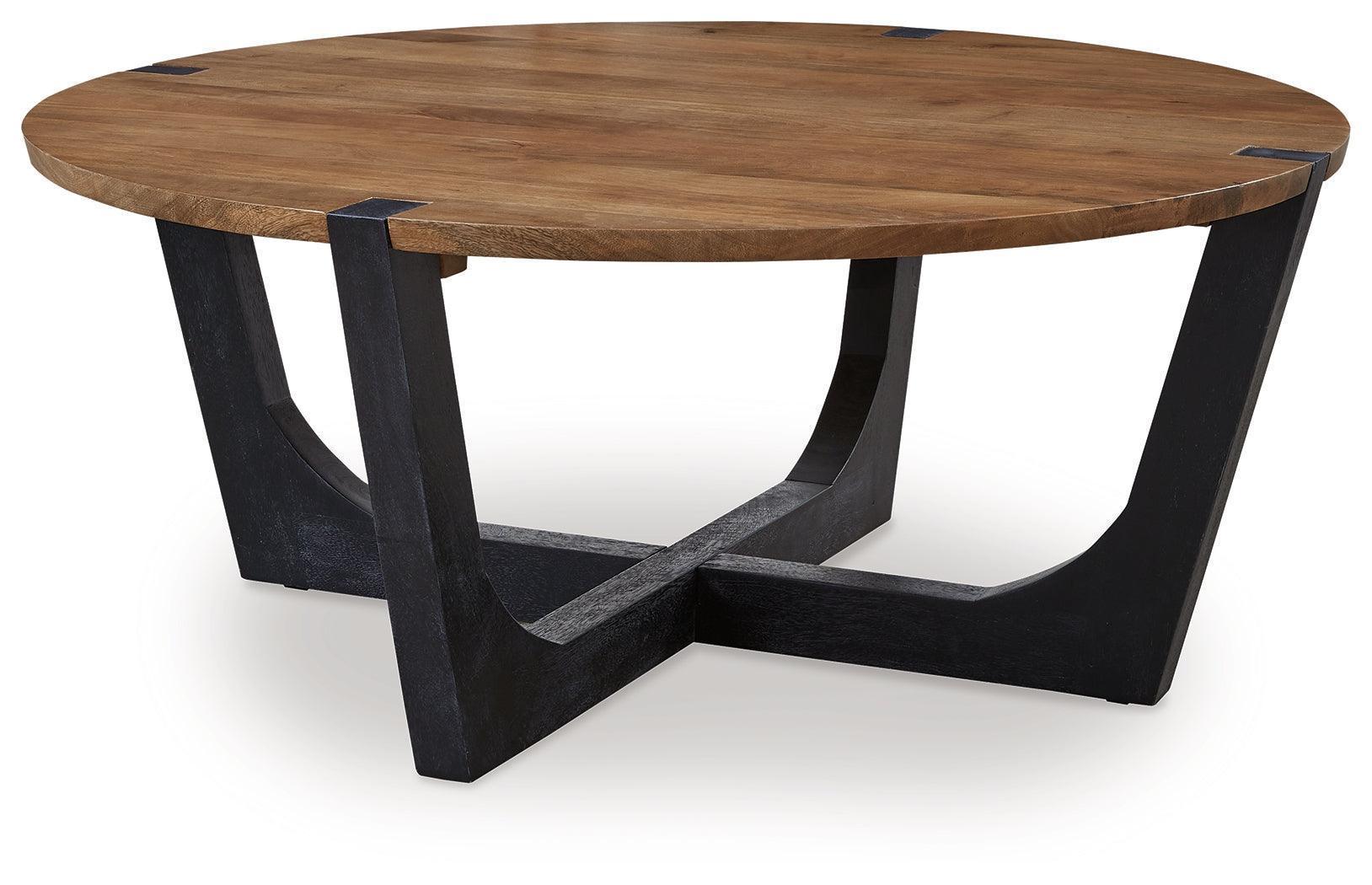 Hanneforth Brown Black Coffee Table - Image 2