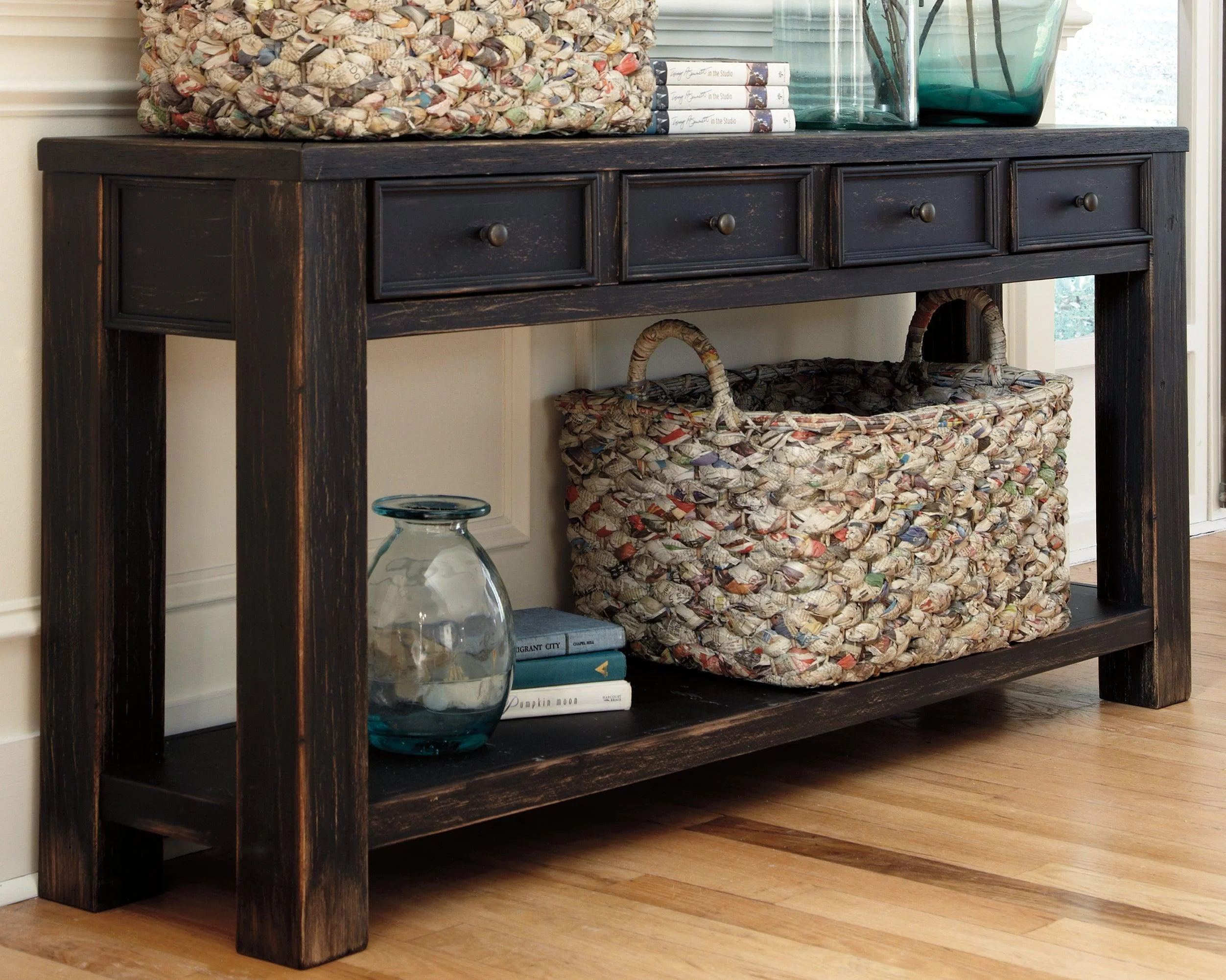 Gavelston Black Sofa Console Table - Image 3