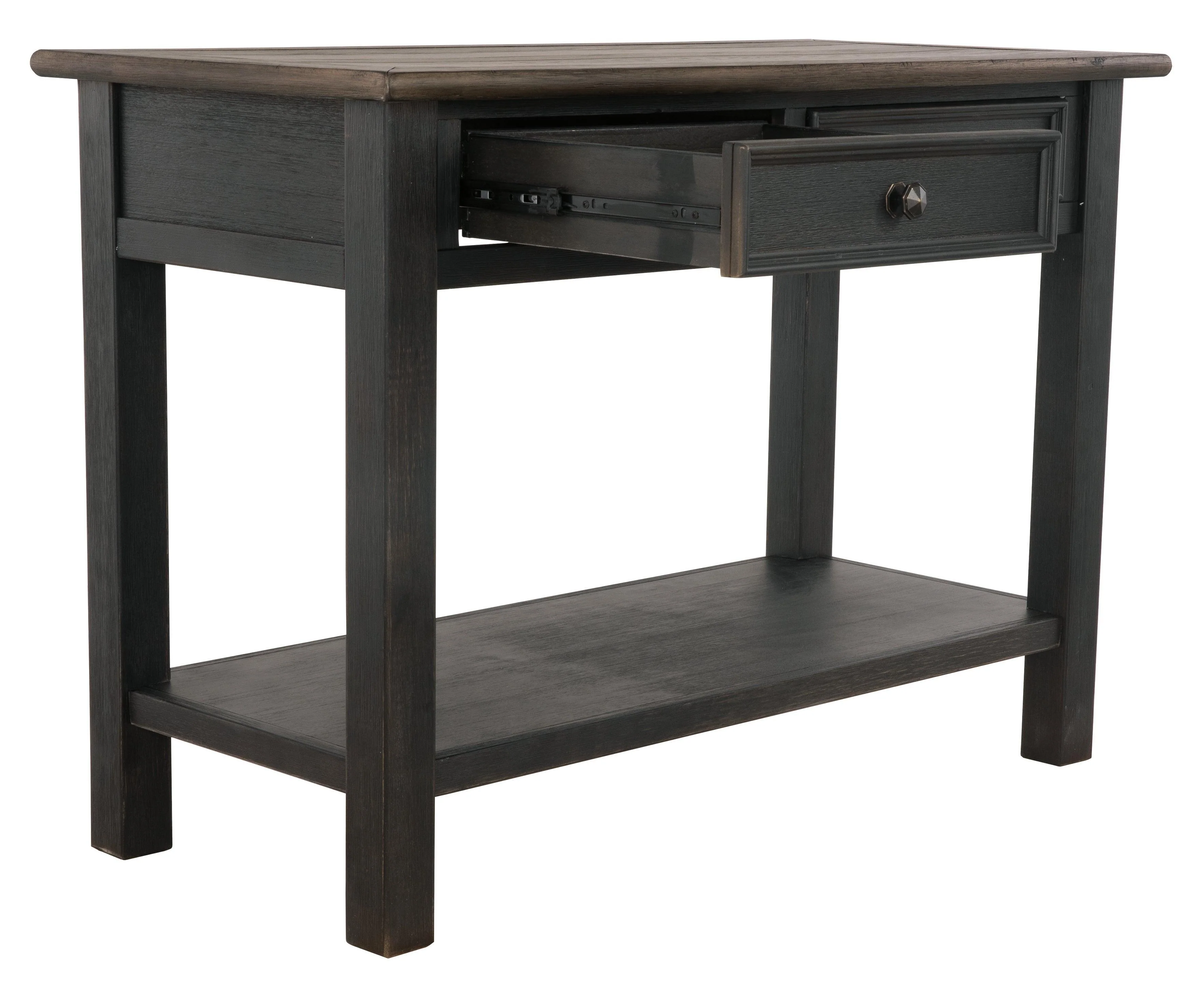Tyler Creek Grayish Brown Black Sofa Console Table - Image 3