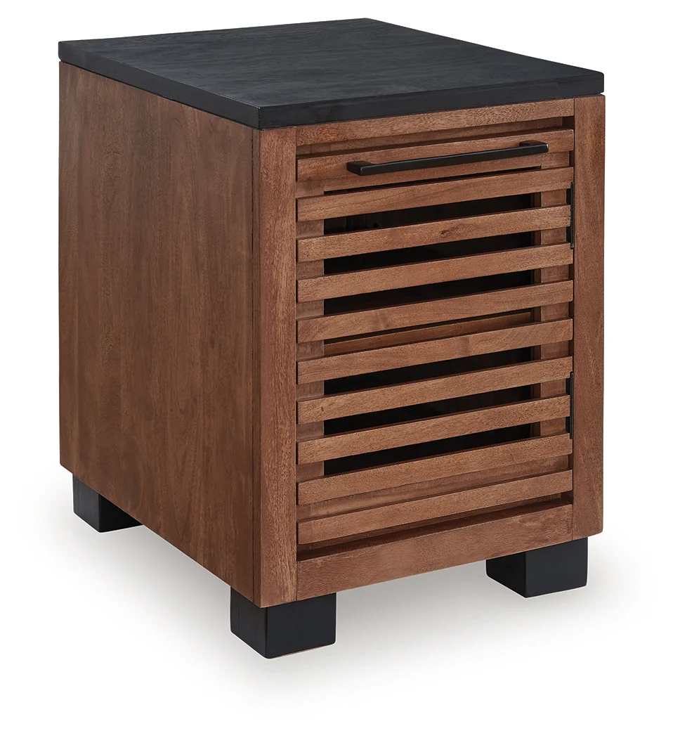 Kallari Warm Brown/Black Chairside End Table - Image 2