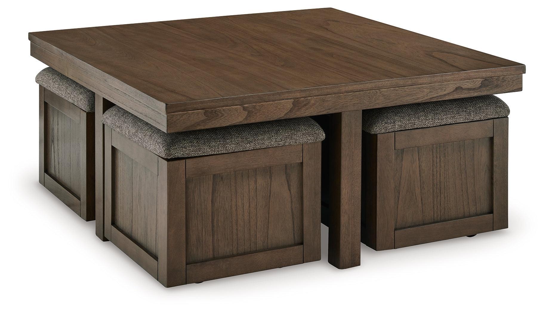 Boardernest Brown Coffee Table With 4 Stools - Image 2