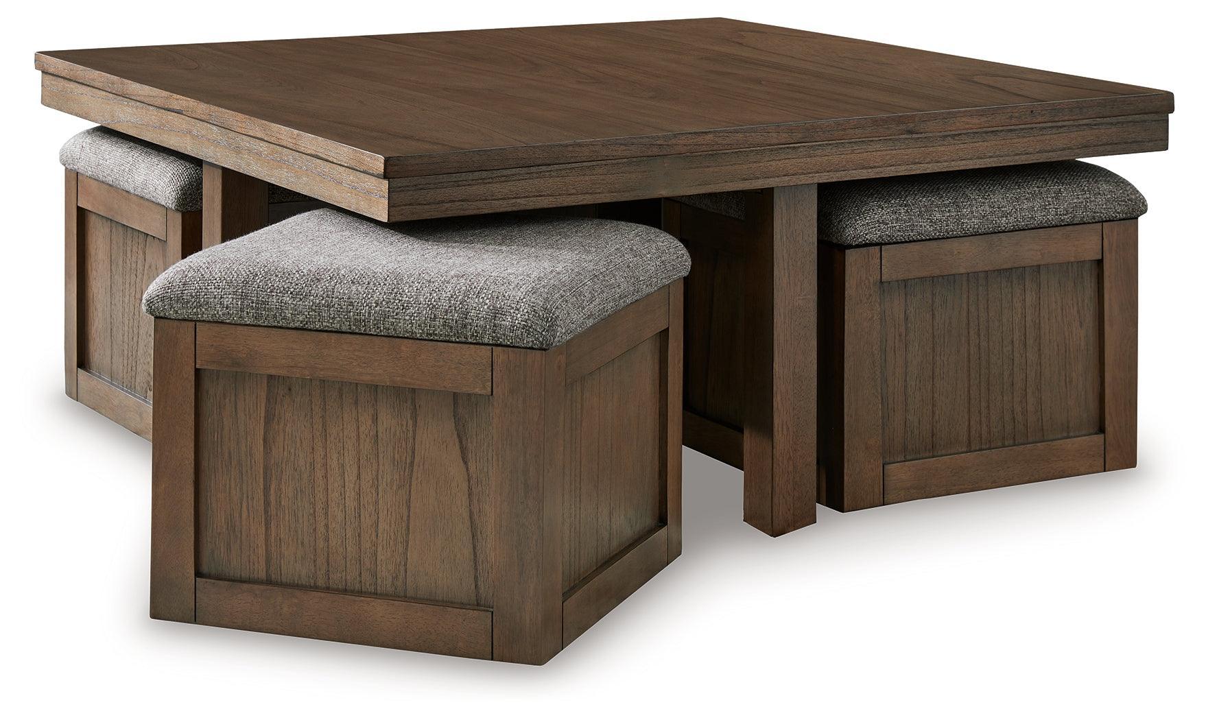 Boardernest Brown Coffee Table With 4 Stools - Image 3