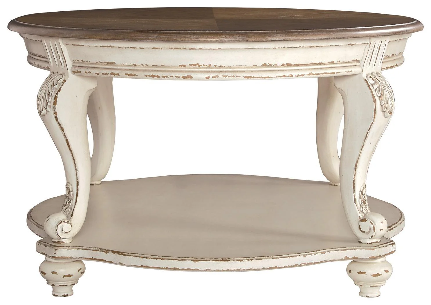 Realyn White Brown Coffee Table - Image 3