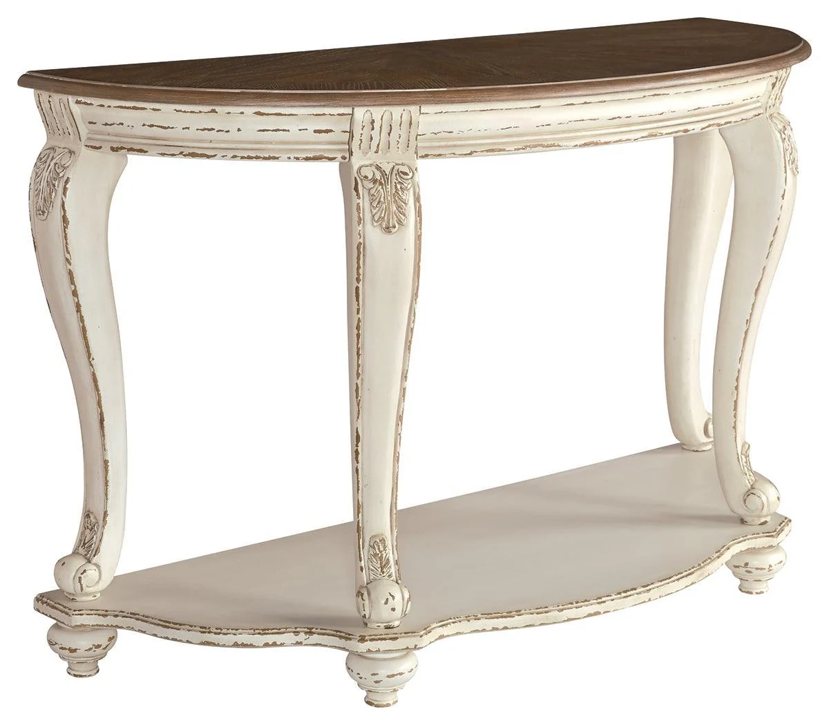 Realyn White Brown Sofa Table - Image 2