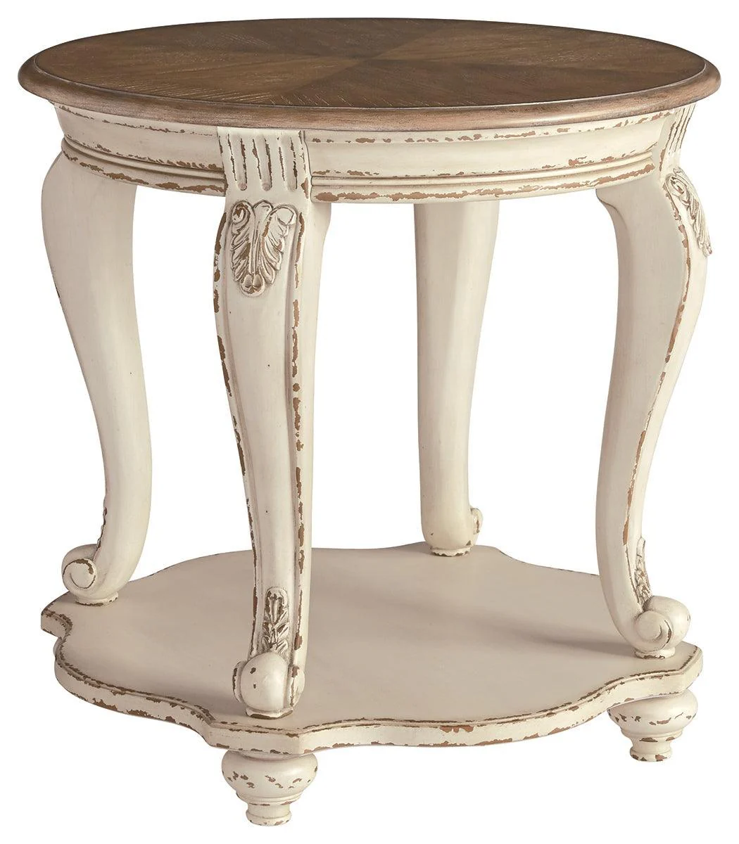 Realyn White Brown End Table - Image 2