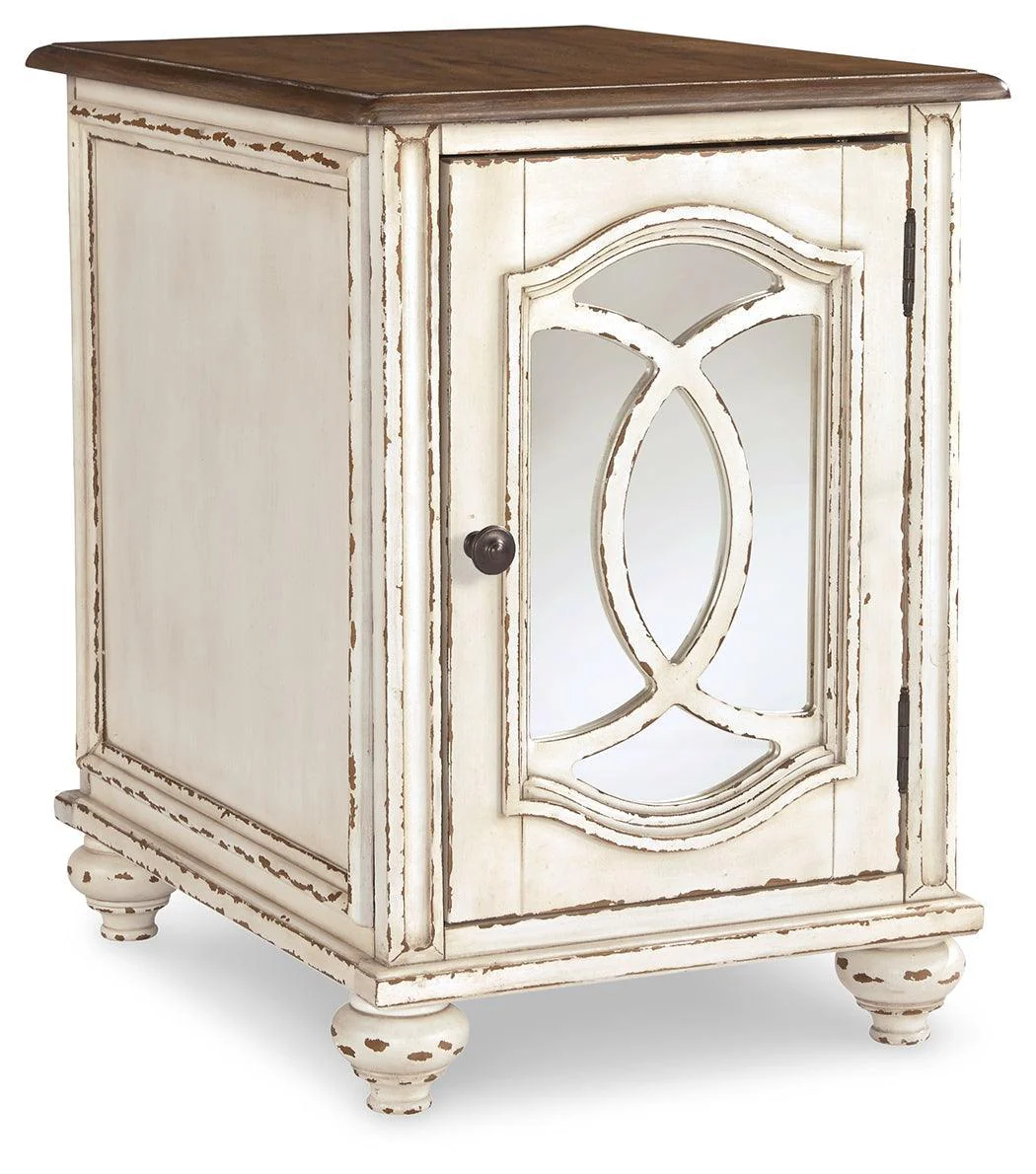 Realyn White Brown Chairside End Table - Image 2